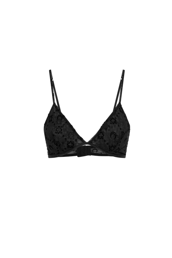 MOONOGRAM MESH FLOCK BRA