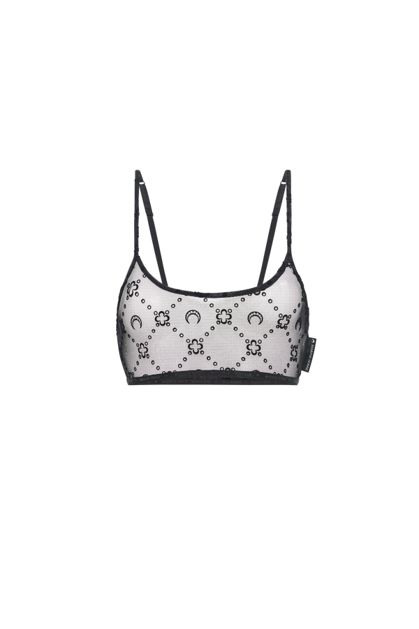 Moonogram Mesh Flock Bralette