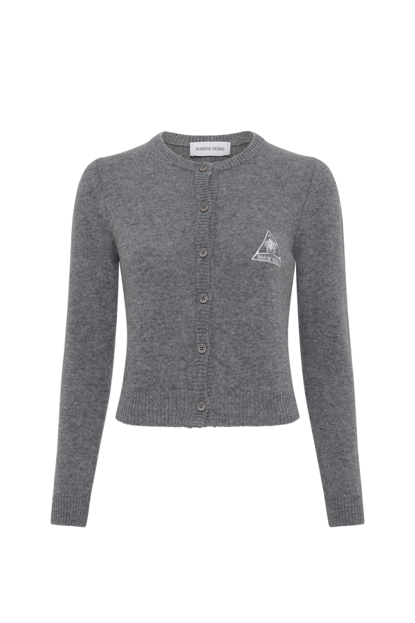 Clean Wool Knit Fitted Cardigan