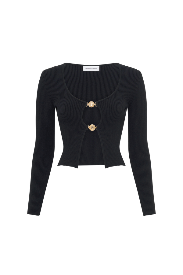 Moon Jewelry Knit Open Cardigan