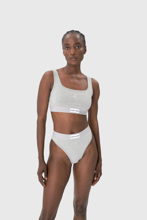 Moon Logo Stretched Jersey Sport Bra