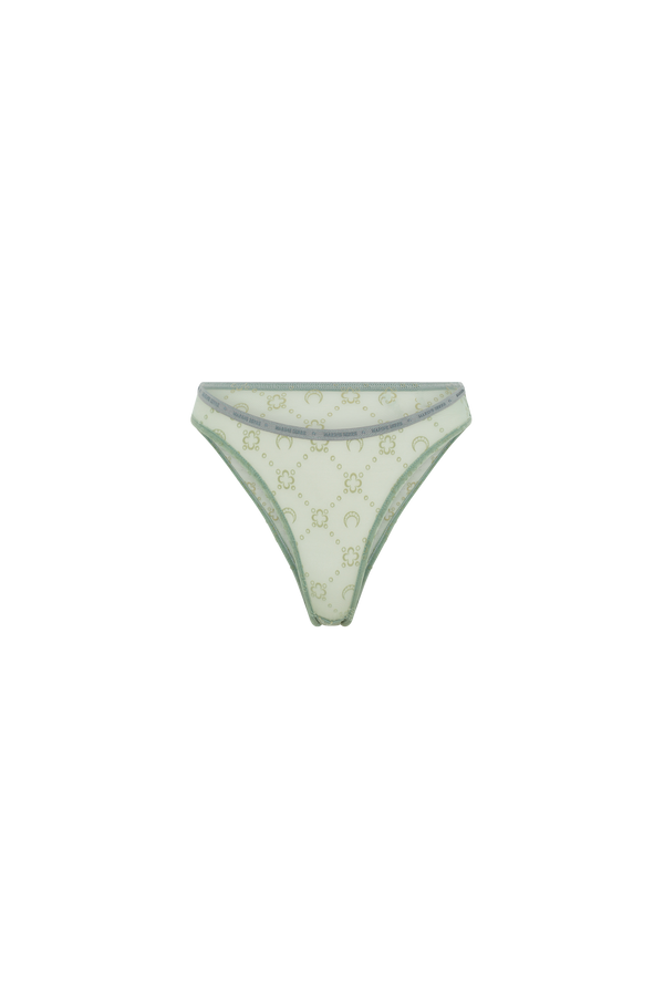 Moonogram mesh flock panties