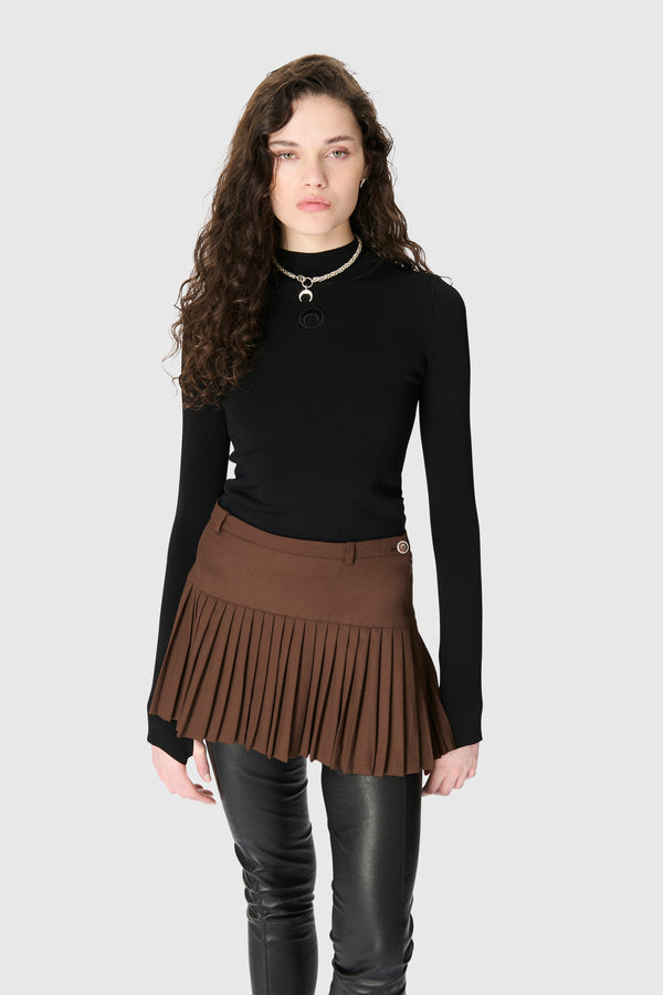 VIRGIN WOOL STRETCH TWILL MINI SKIRT