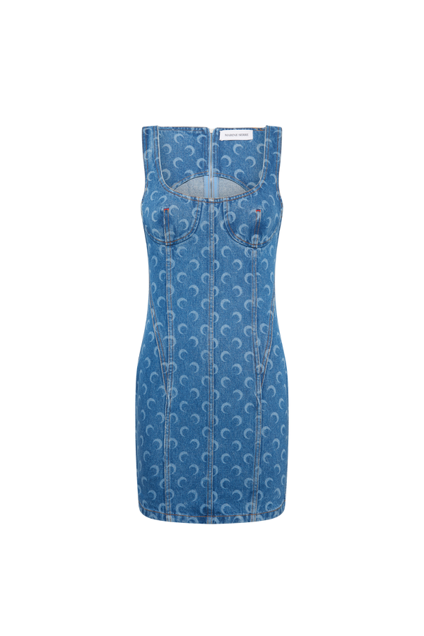 Moon Laser Denim Mini Dress