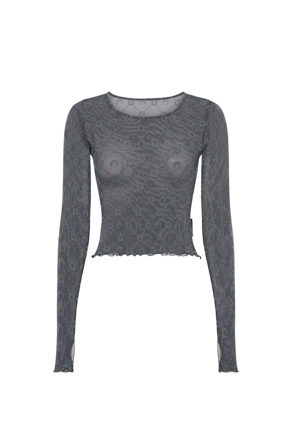 Recycled Mesh Flock Second Skin Cropped Top
