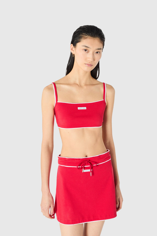 Light ribbed jersey fine straps bra organic cotton