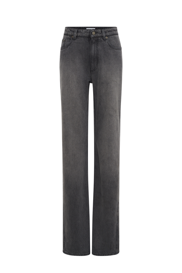 MOON LASER GREY WASH DENIM BAGGY JEANS