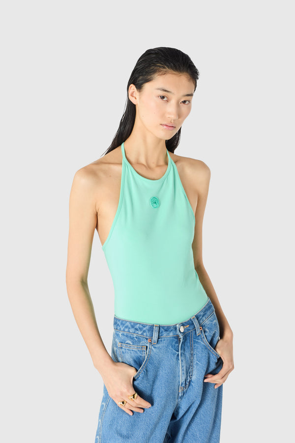 PEARL LOGO HALTER TOP