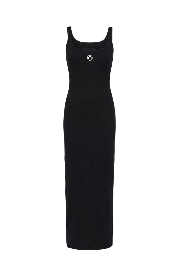 MOON LOGO RIBBED JERSEY LONG DRESS