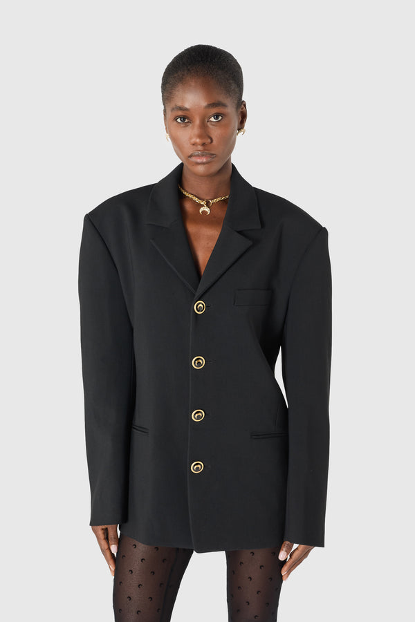 Tailored wool serge gold buttons jacket