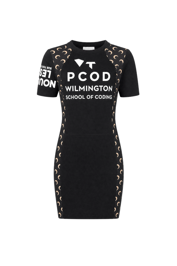 Upcycled jersey fitted mini dress