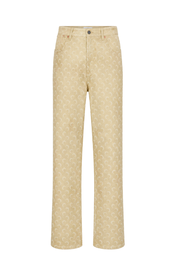 Faded moon denim straight jeans
