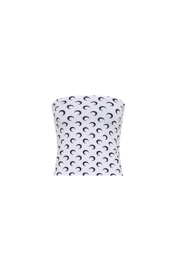 Moon Printed Jersey Second Skin Tube Top