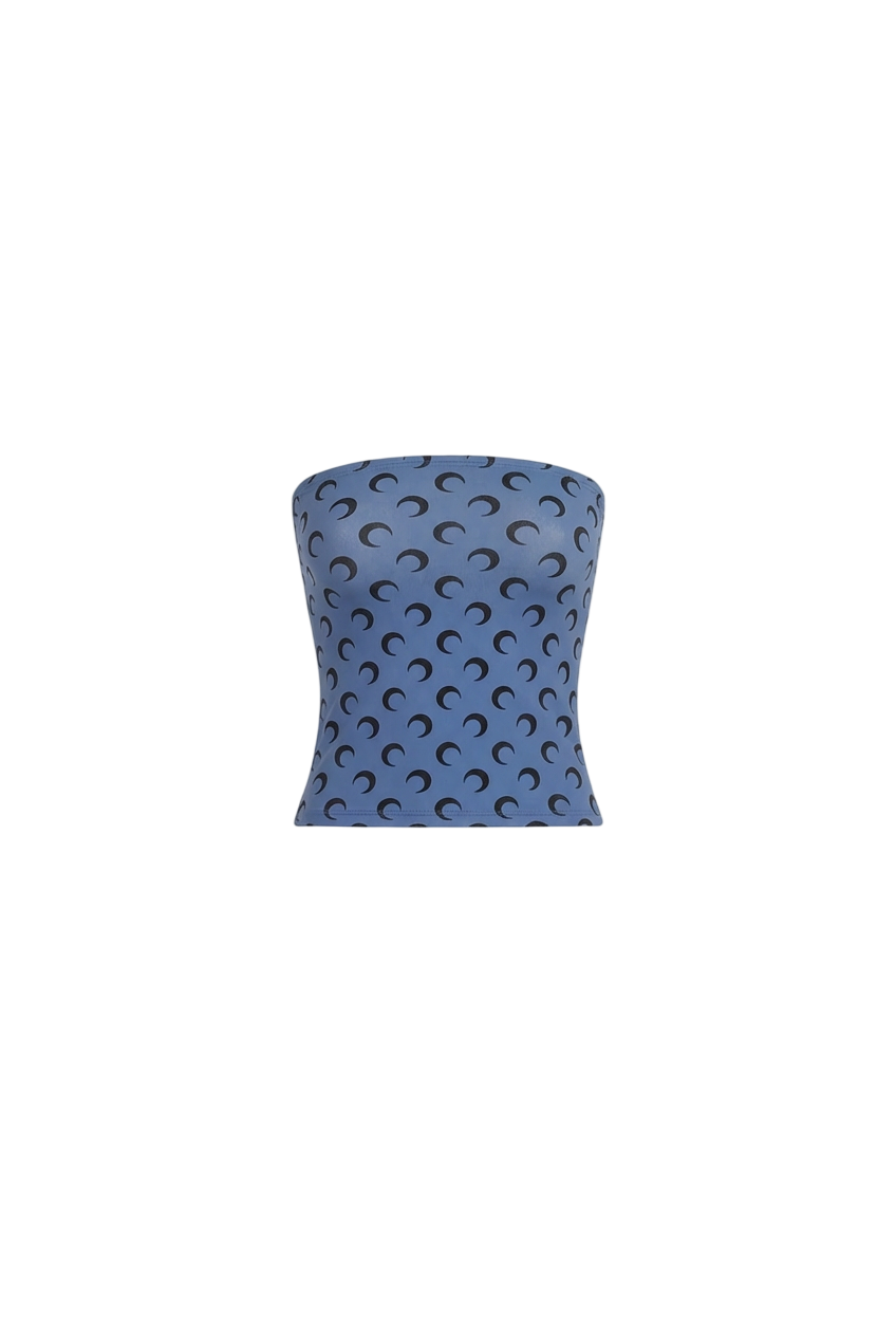 Moon printed jersey tube top