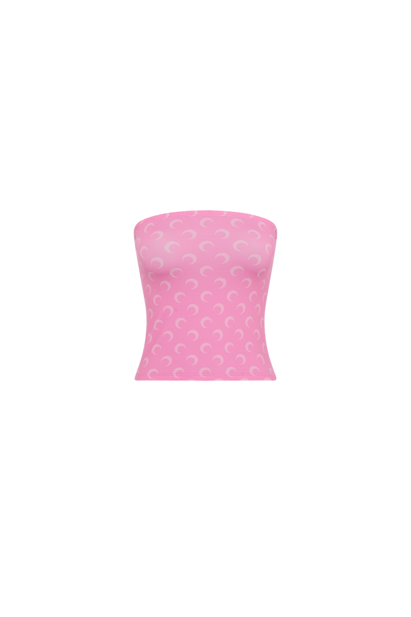Moon printed jersey tube top